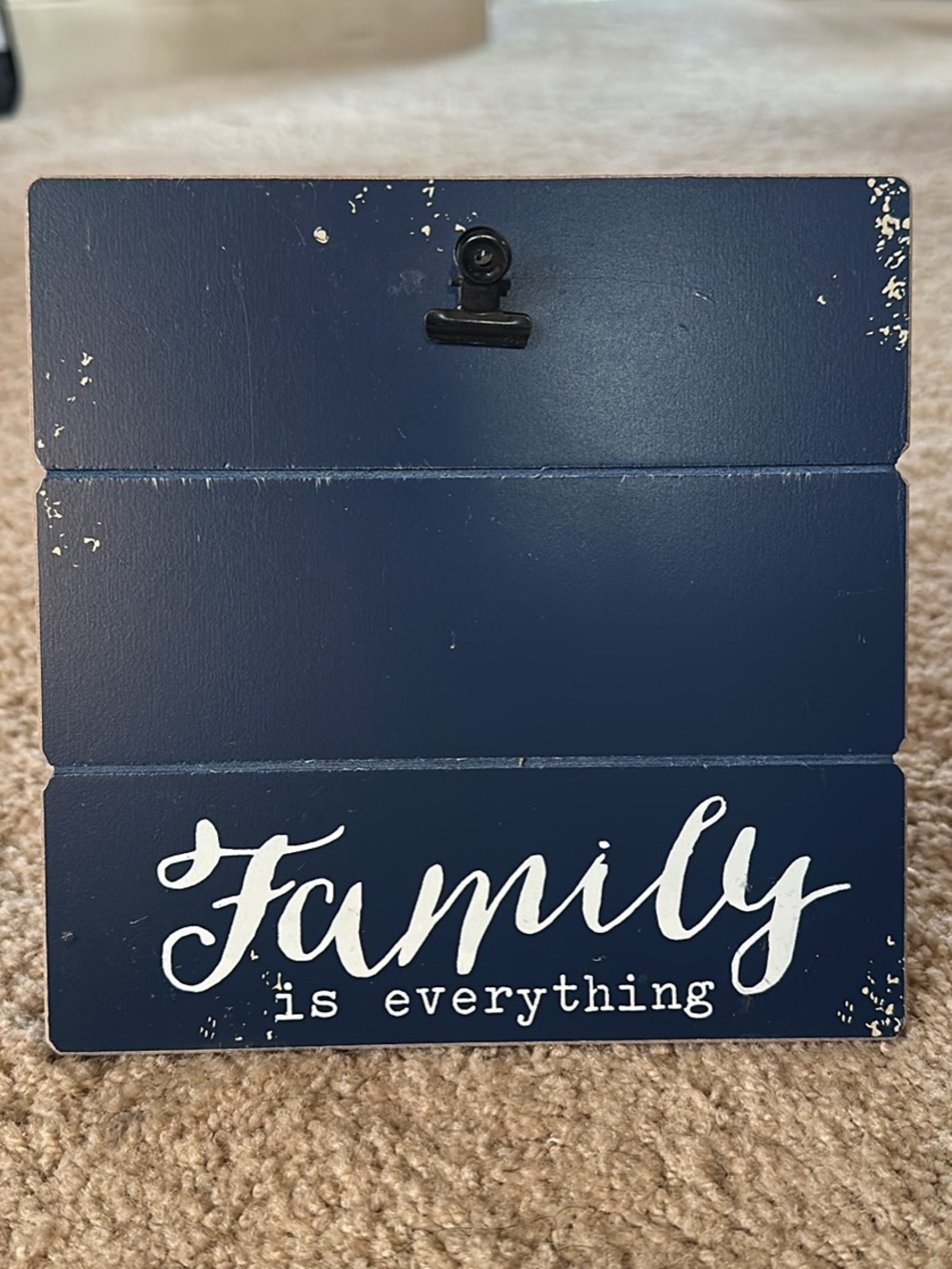 Kohl's Navy and White "Family is Everything" Wall/Table Plaque